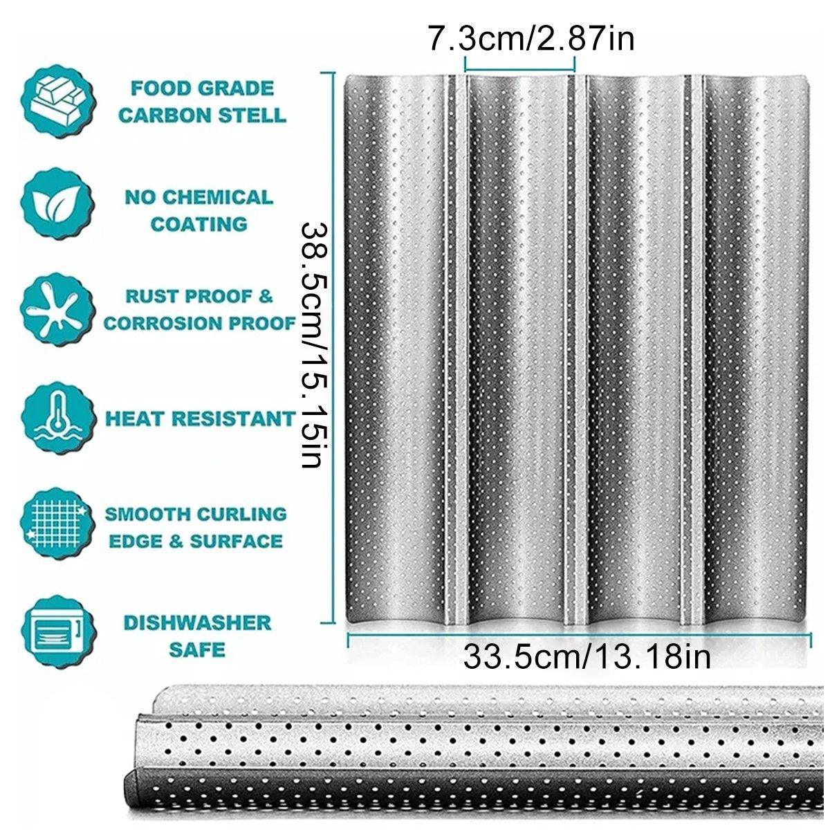 Premium Non-Stick French Baguette Baking Pans – 2 Pack