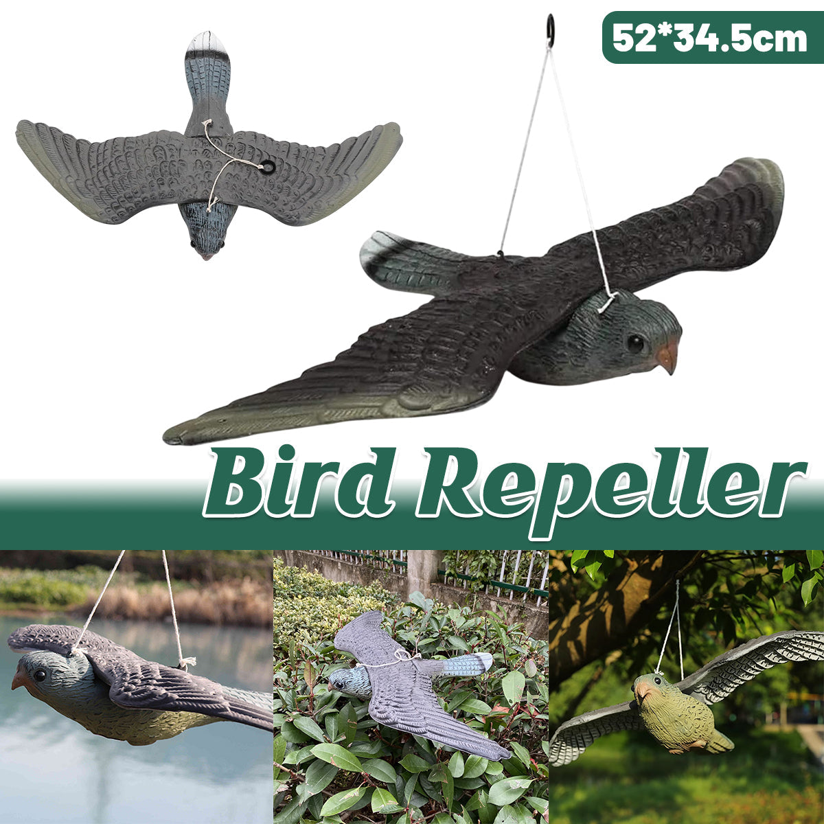 Premium Hanging Simulation Eagle Bird Scare Decoy