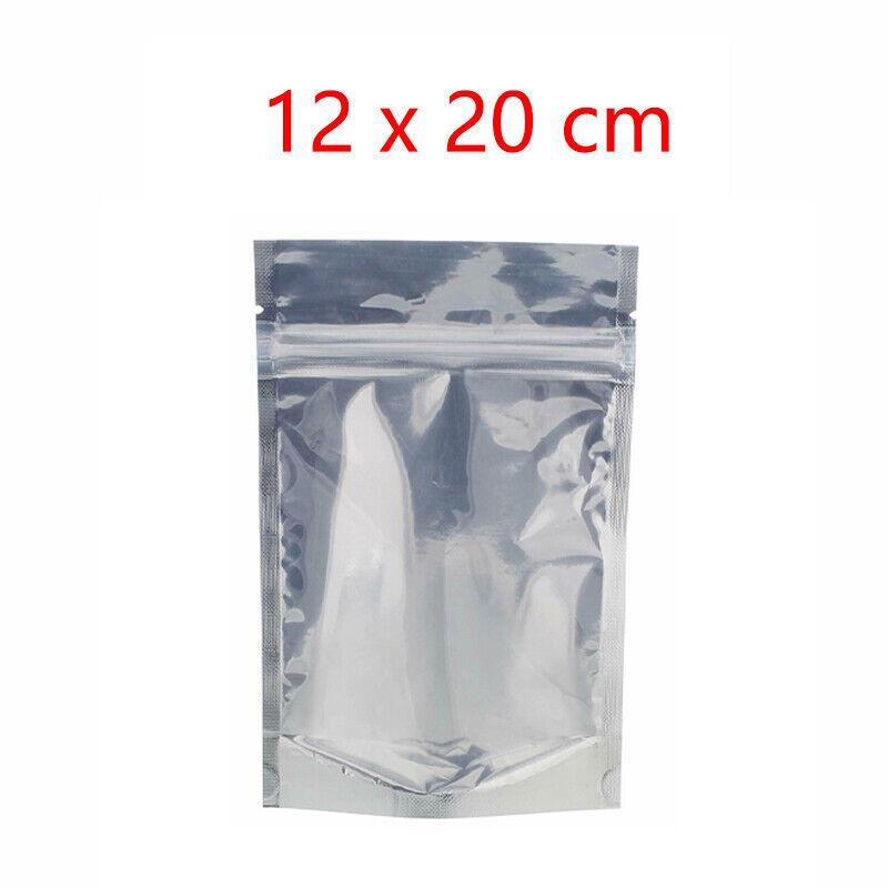 Premium Clear Mylar Stand Up Zip Lock Pouches – 15 x 22 + 4cm, 50 Pack