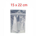 Premium Clear Mylar Stand Up Zip Lock Pouches – 15 x 22 + 4cm, 50 Pack