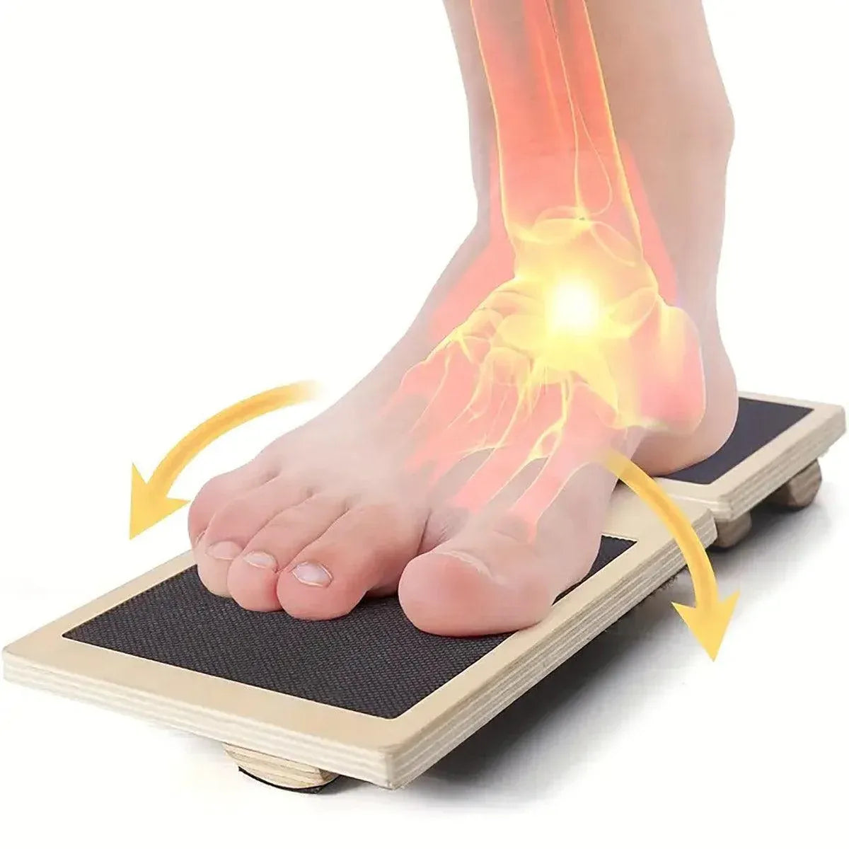Premium Wooden Yoga Balance Board with Textured Non-Slip Surface