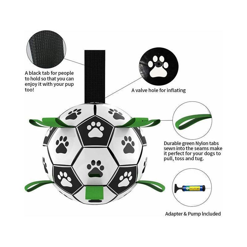 Premium Interactive Dog Football Toy with Grab Tabs & Pump - 15cm