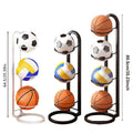 Premium 3-Layer Carbon Steel Basketball Storage Rack Holds 3 Balls - Black