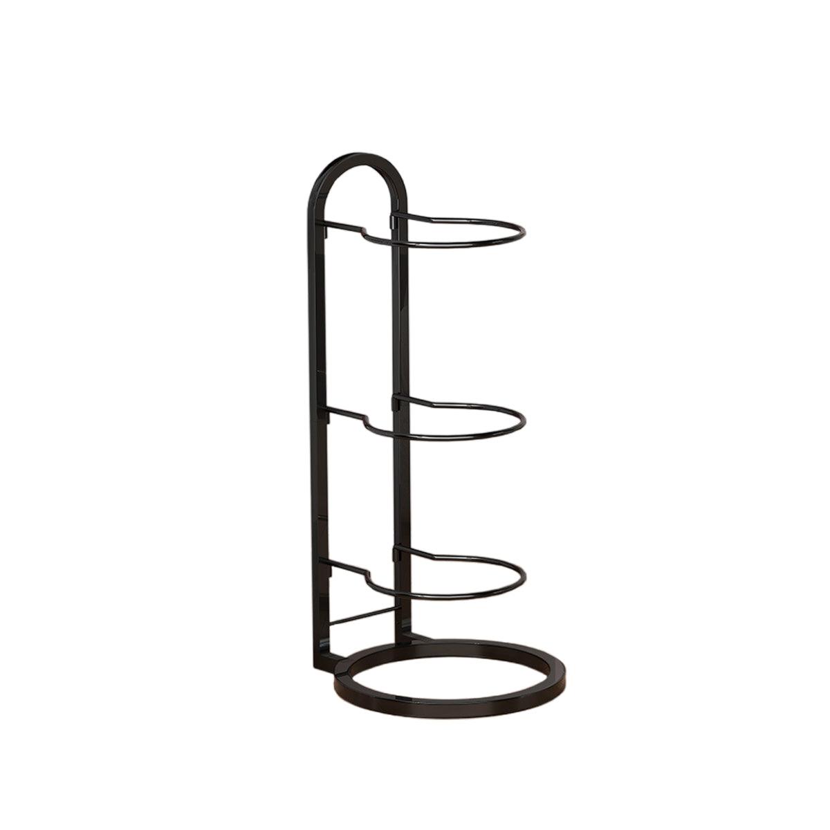 Premium 3-Layer Carbon Steel Basketball Storage Rack Holds 3 Balls - Black