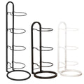 Premium 3-Layer Carbon Steel Basketball Storage Rack Holds 3 Balls - White