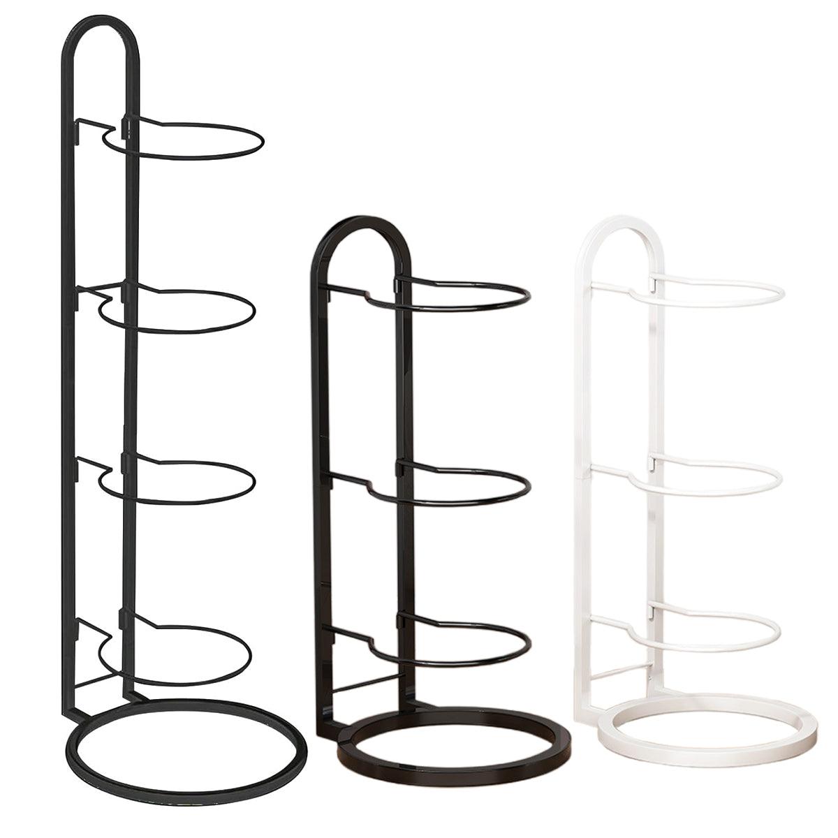 Premium 3-Layer Carbon Steel Basketball Storage Rack Holds 3 Balls - White