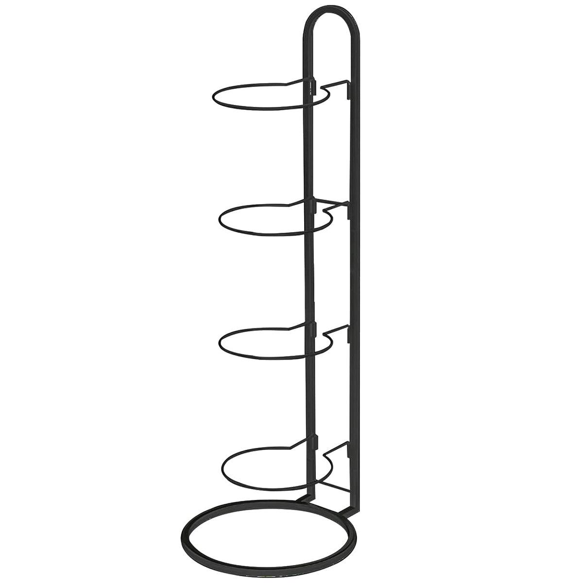 Premium 3-Layer Carbon Steel Basketball Storage Rack Holds 3 Balls - White