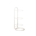 Premium 3-Layer Carbon Steel Basketball Storage Rack Holds 3 Balls - White