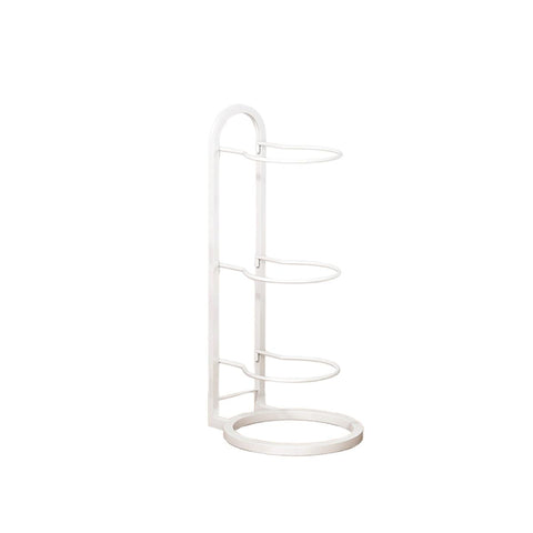 Premium 3-Layer Carbon Steel Basketball Storage Rack Holds 3 Balls - White