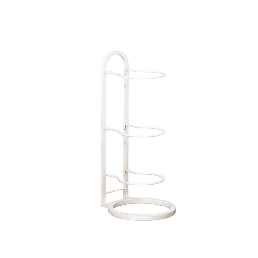 Premium 3-Layer Carbon Steel Basketball Storage Rack Holds 3 Balls - White