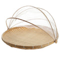 Bamboo Woven Storage Basket with Mesh Cover for Fruits & Vegetables - 42CM - SuperSaverAU - view 4