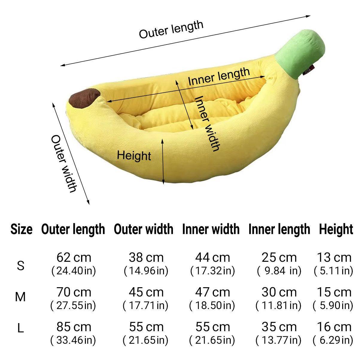 Cute Banana Shape Pet Bed - Winter Warm Dog Cat Kennel Cozy Mat - S