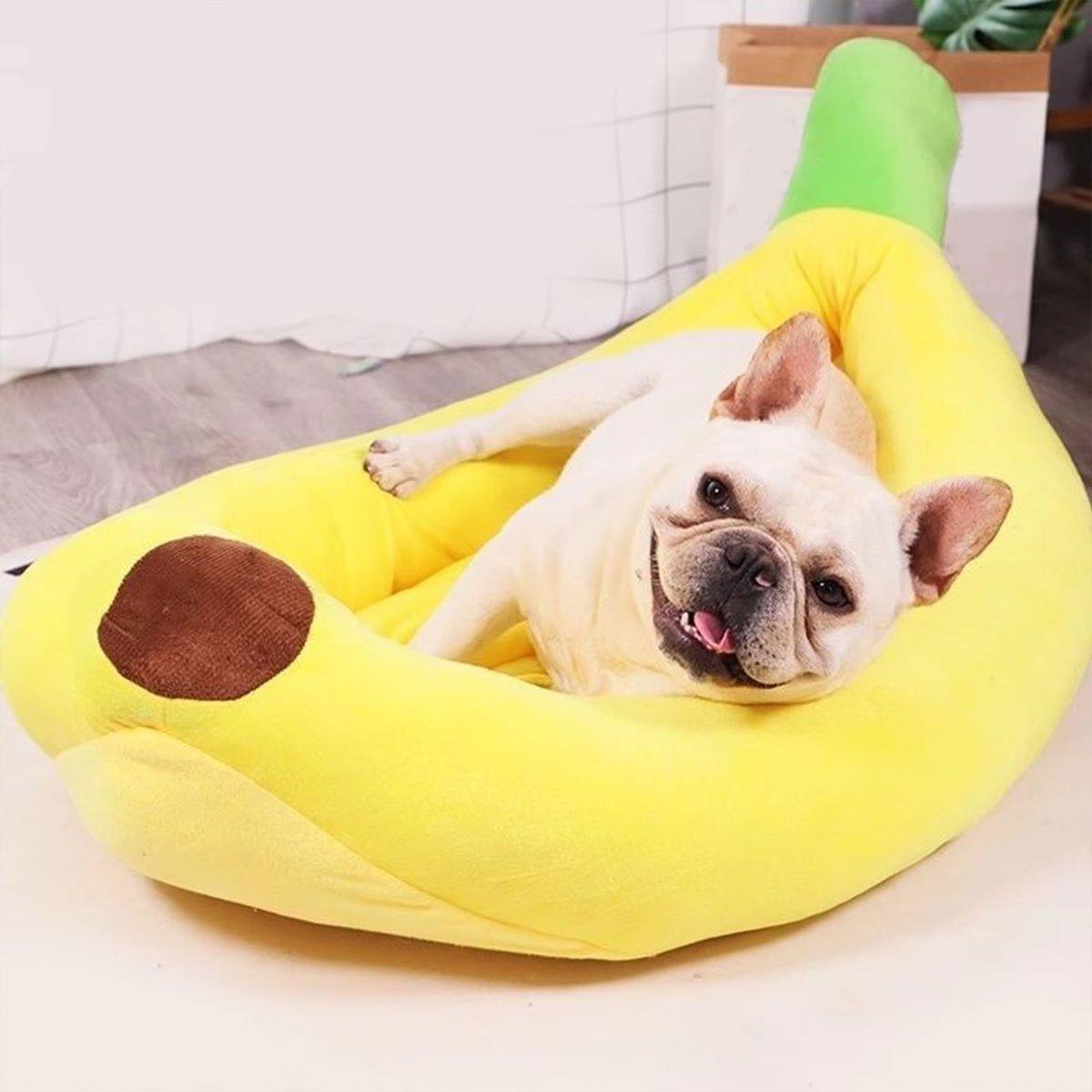 Cute Banana Shape Pet Bed - Winter Warm Dog Cat Kennel Cozy Mat - S