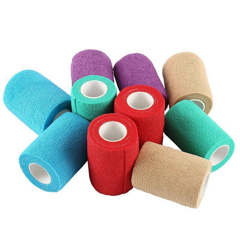 Premium Self Adhesive Cohesive Wrap Bandage 12 Pack - Black 5cm x 4.5m