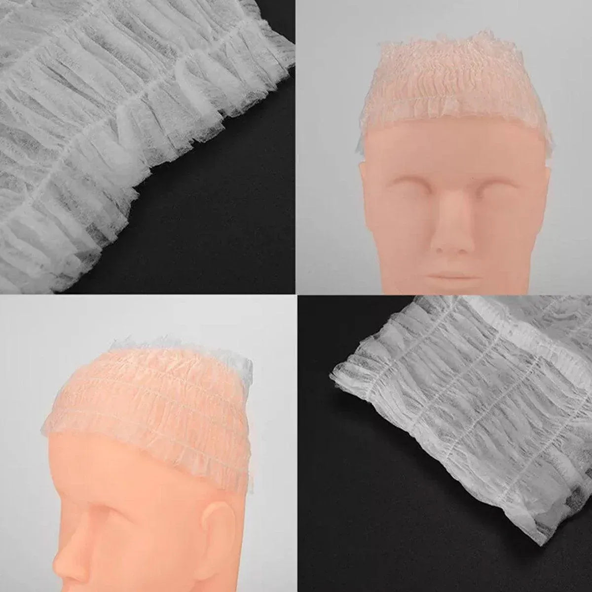 Premium 100pcs White Disposable Salon Hair Bands Non-Woven Facial Spa Headbands