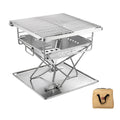 Camping Stainless Steel Collapsible BBQ Grill, 9.8x9.44x8.46 inches, Foldable & Portable - SuperSaverAU - view 1