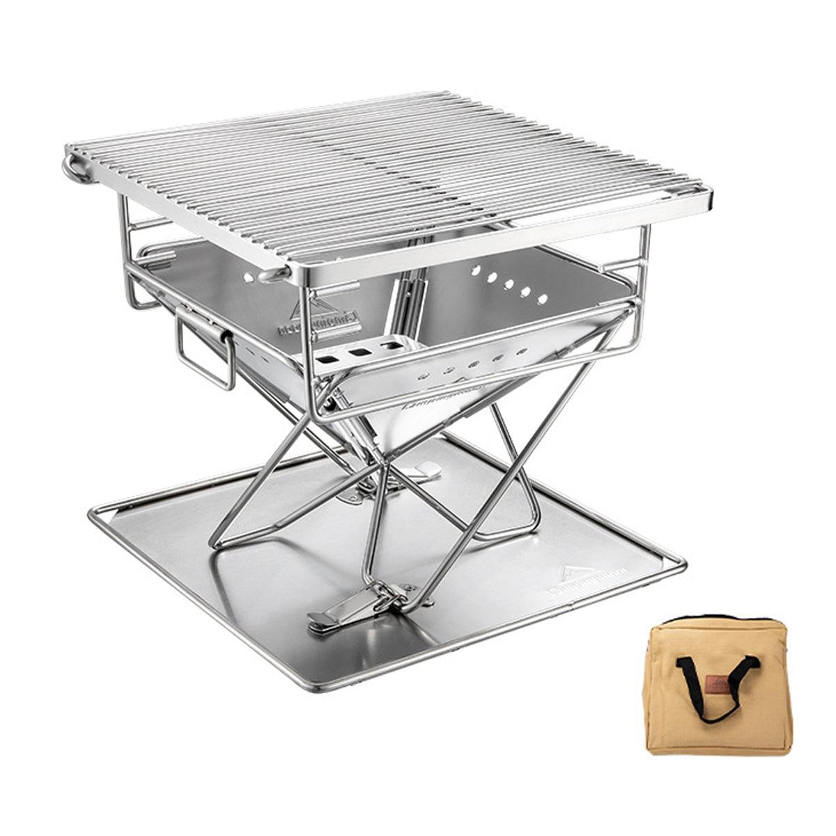 Camping Stainless Steel Collapsible BBQ Grill, 9.8x9.44x8.46 inches, Foldable & Portable - SuperSaverAU - view 1