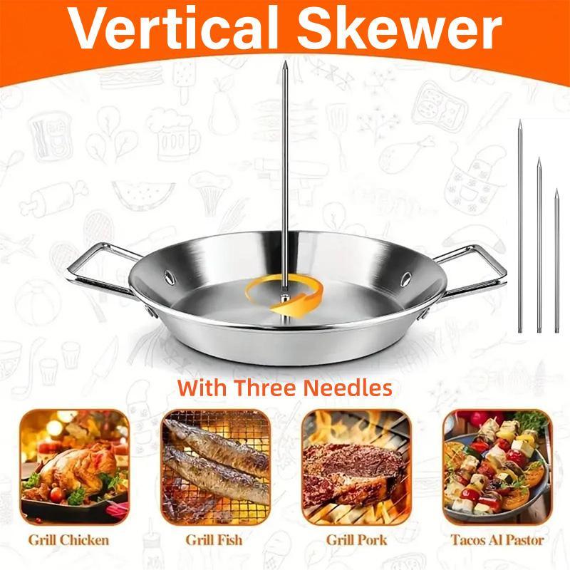 Stainless Steel Vertical Grill Pan 33.02cm with Adjustable Height & Removable Screws