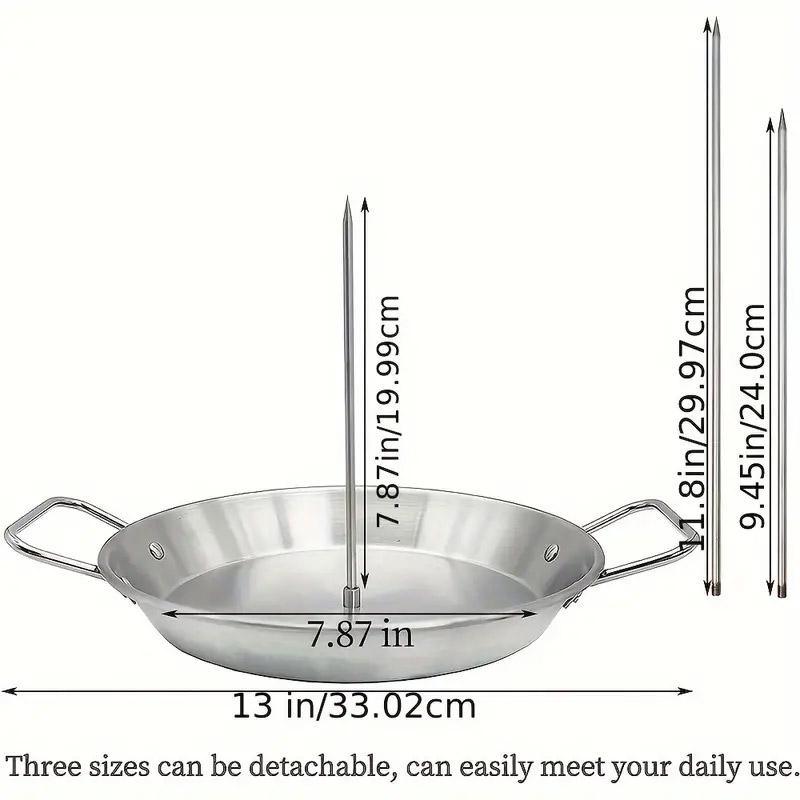 Stainless Steel Vertical Grill Pan 33.02cm with Adjustable Height & Removable Screws