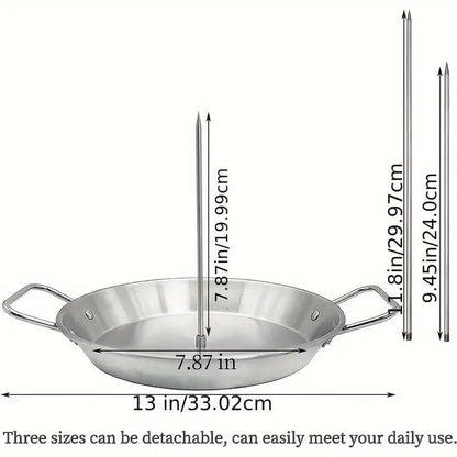 Stainless Steel Vertical Grill Pan 33.02cm with Adjustable Height & Removable Screws