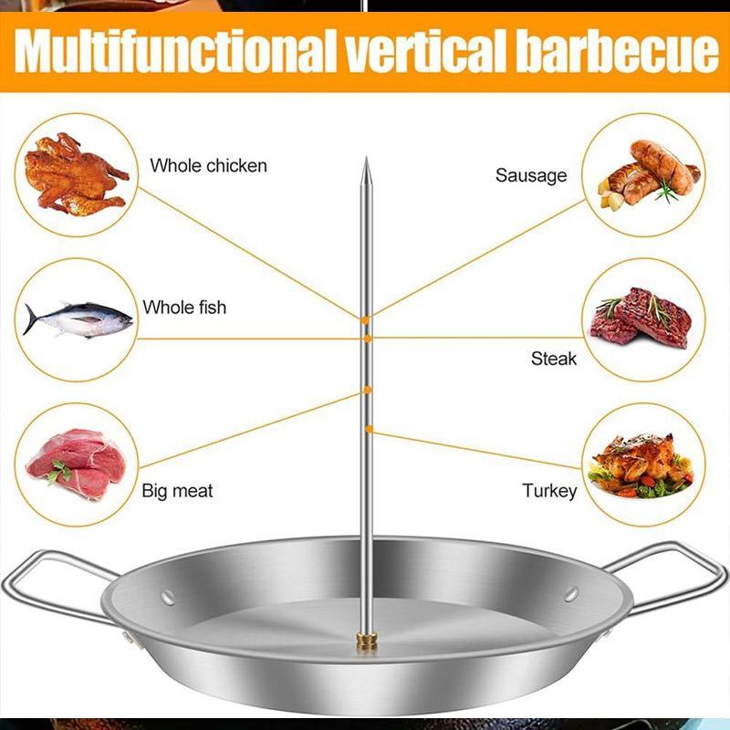 Stainless Steel Vertical Grill Pan 33.02cm with Adjustable Height & Removable Screws