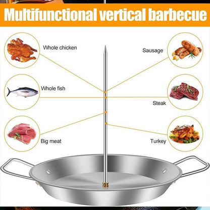 Stainless Steel Vertical Grill Pan 33.02cm with Adjustable Height & Removable Screws
