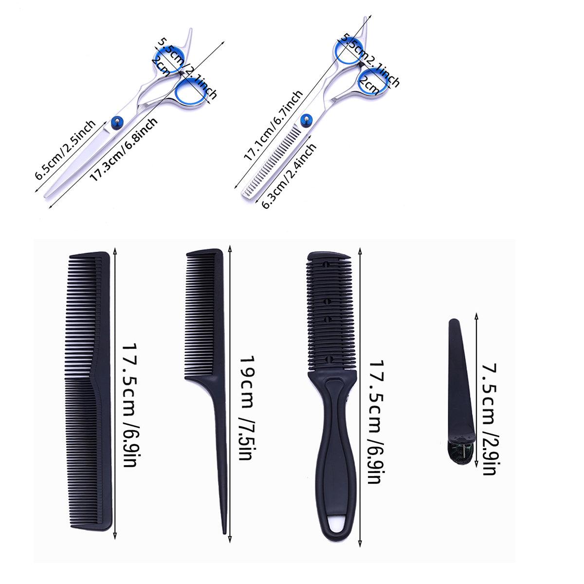 Professional 11-Piece Hair Cutting Scissors Set - Stainless Steel, Ergonomic Design - SuperSaverAU - view 3