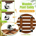 Solid Wood Round Planter Base with 360° Rotation, 220 lbs Capacity, 11.81 x 2.56 inches - SuperSaverAU - view 1
