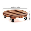 Solid Wood Round Planter Base with 360° Rotation, 220 lbs Capacity, 11.81 x 2.56 inches - SuperSaverAU - view 3