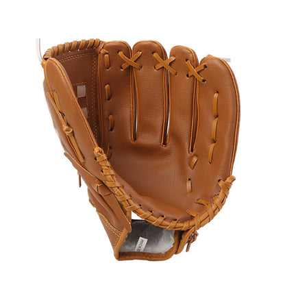 Baseball Softball Glove Thickened PU Leather Training Mitt 11.5in - Brown