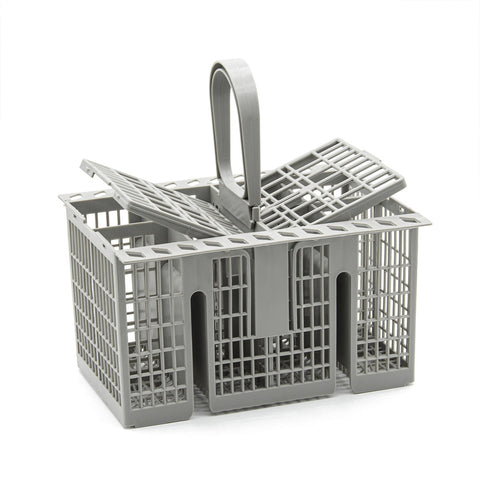 Premium Grey Universal Dishwasher Cutlery Basket with Detachable Handle