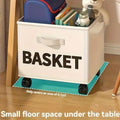 Beige Rolling Storage Basket with Wheels for Under Desk Organisation - SuperSaverAU - view 4