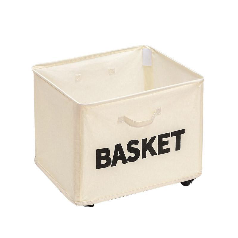 Beige Rolling Storage Basket with Wheels for Under Desk Organisation - SuperSaverAU - view 7