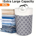 Premium 82L Foldable Laundry Basket – Grey with Metal Frame
