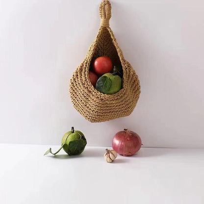 Boho Style Hanging Wall Organizer Basket - L Size