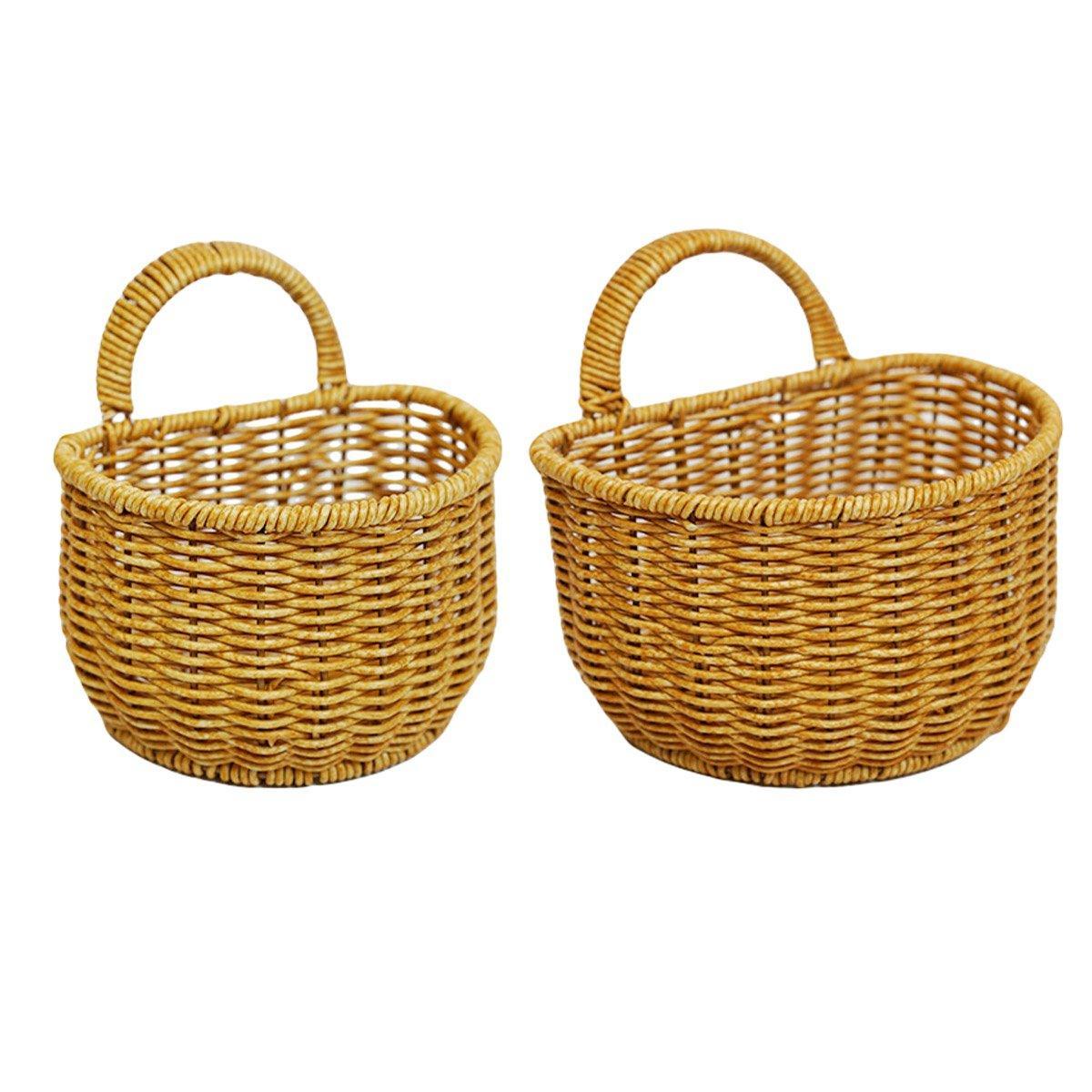 Premium Imitation Rattan Woven Storage Basket – Large