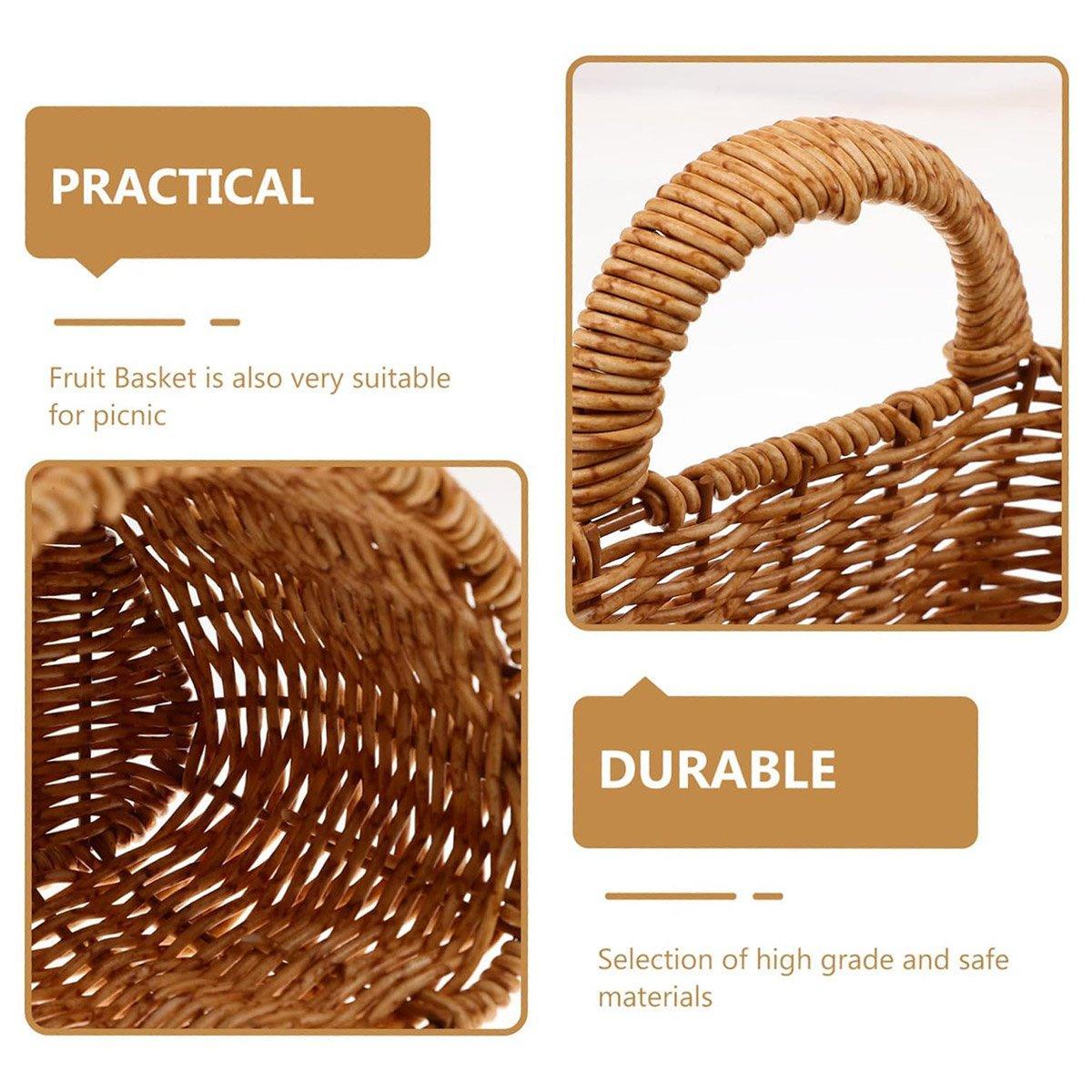 Premium Imitation Rattan Woven Storage Basket – Large