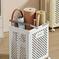 Foldable Laundry Basket with Wheels, Large Capacity, Beige, Breathable Design - SuperSaverAU - view 2