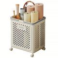 Foldable Laundry Basket with Wheels, Large Capacity, Beige, Breathable Design - SuperSaverAU - view 4