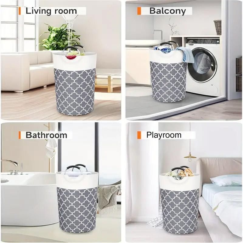 Premium 82L Foldable Laundry Basket – Red with Metal Frame