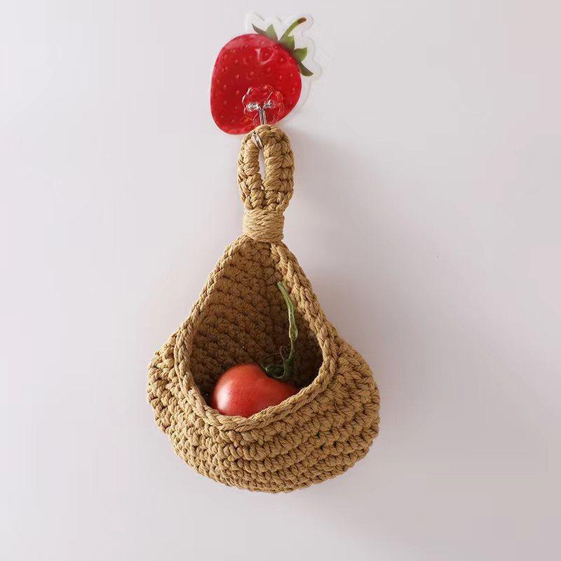 Boho Style Hanging Wall Organizer Basket - XL Size