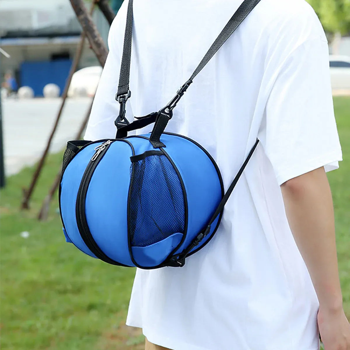 Premium Waterproof Sports Basketball Bag – Blue with Shoulder Strap