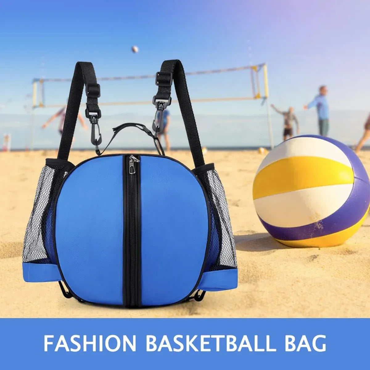 Premium Waterproof Sports Basketball Bag – Blue with Shoulder Strap