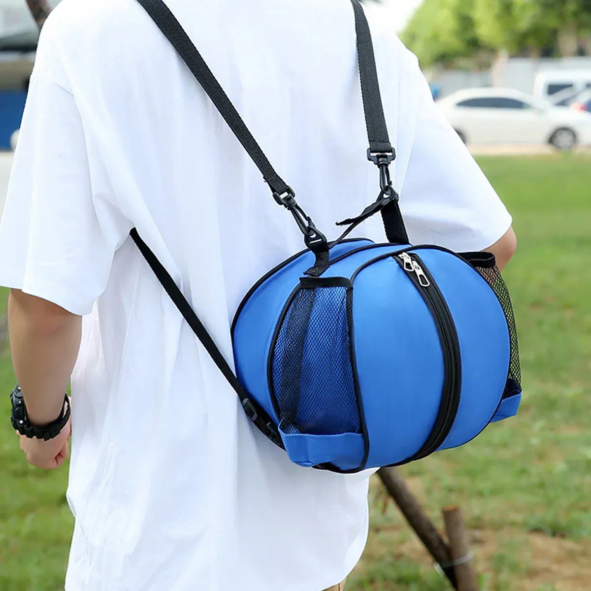 Premium Waterproof Sports Basketball Bag – Blue with Shoulder Strap