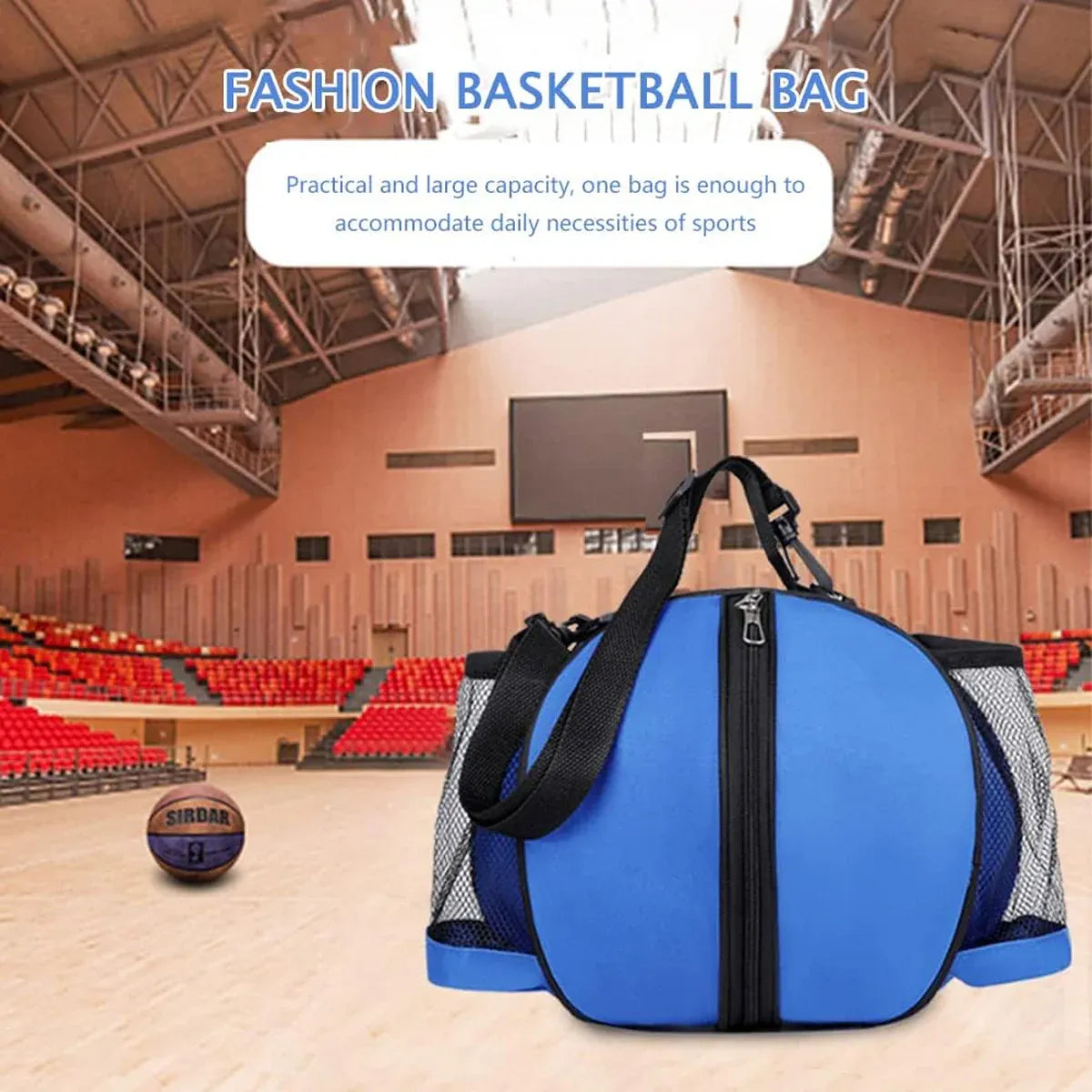 Premium Waterproof Sports Basketball Bag – Blue with Shoulder Strap