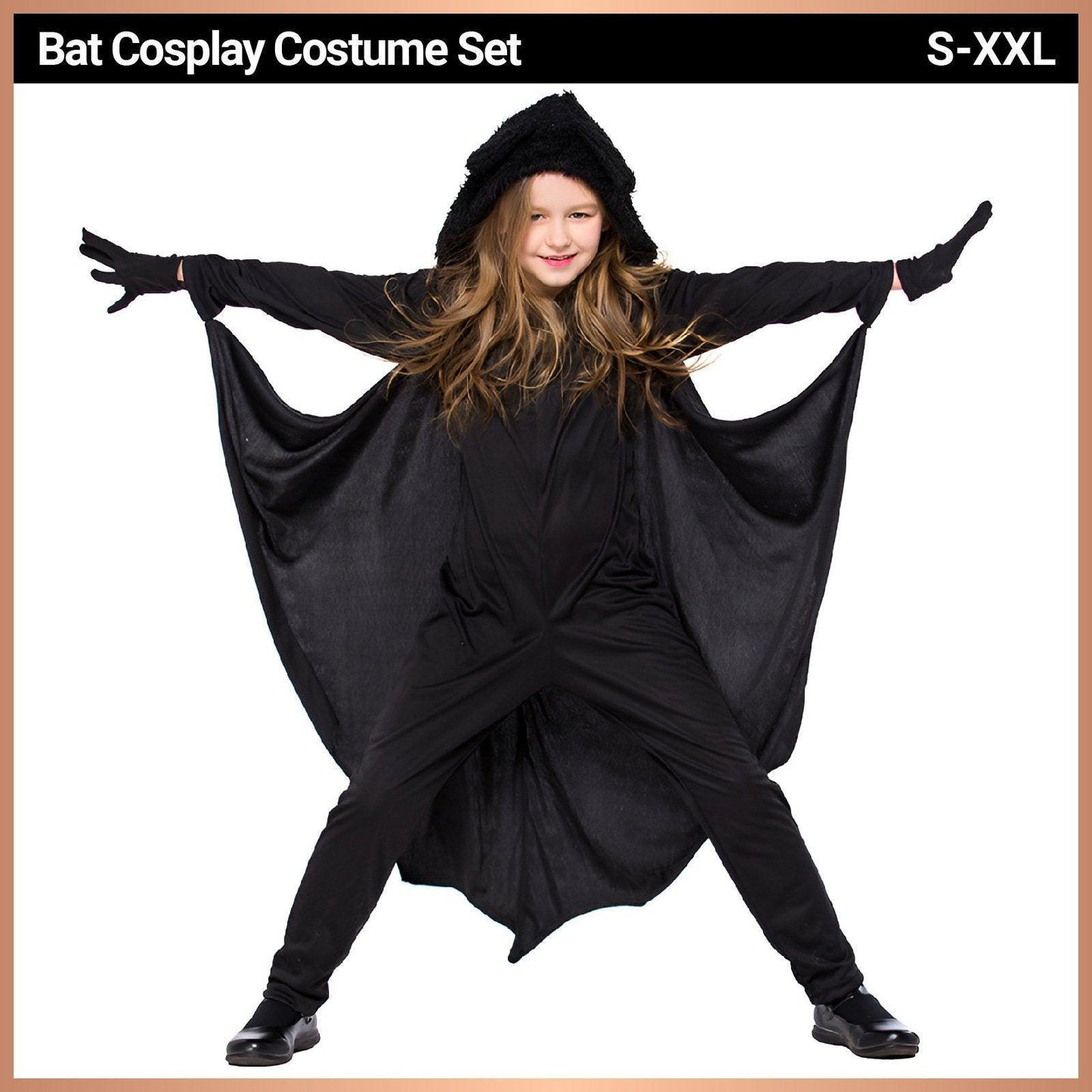 Children Bat Costume Halloween Animal Outfit Kids Stage Performance Wear Fun - XXL