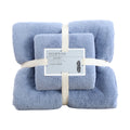 Premium Coral Velvet Towel Set – Blue