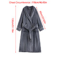 Flannel Bathrobe Set Autumn Winter Coral Fleece Nightgown for Men and Women Warm - Grey - SuperSaverAU - view 2