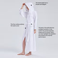 Waffle Hooded Bathrobe White L - Soft Absorbent Unisex Robe for Spa & Home - SuperSaverAU - view 2