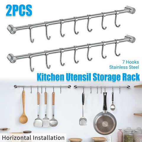 2PCS 304 Stainless Steel Wall Mounted Hooks, 40 cm, Waterproof, Heavy-Duty - SuperSaverAU - view 1